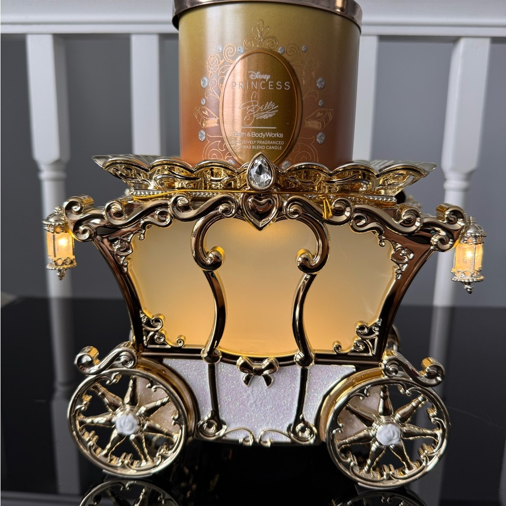 Bath & Body works Disney collection Princess Gold Carriage Candle Holder